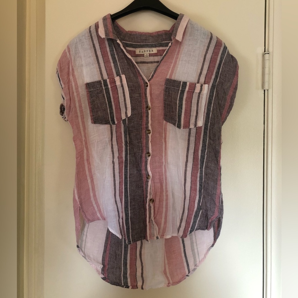 Striped button up shirt